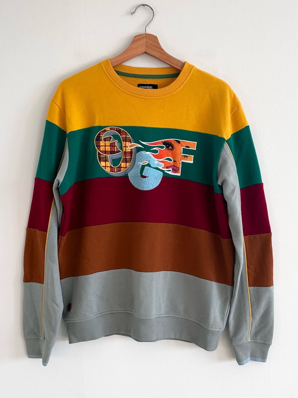 Original Fables Colorblock Crewneck Sweatshirt Y2K Retro Vintage Streetwear OGF
